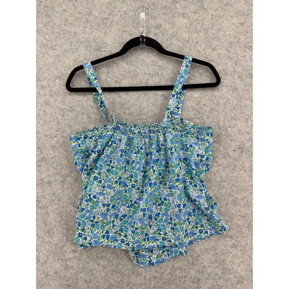 J. Crew Liberty Poppy and Daisy Smocked Button-Front Tank Top Size Medium - Picture 8 of 10